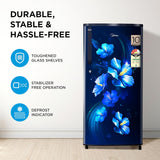 Midea 215 L 3 Star Direct Cool Refrigerator (MRD215D3HPDB, Blue, Big Flower, 2025 Model)