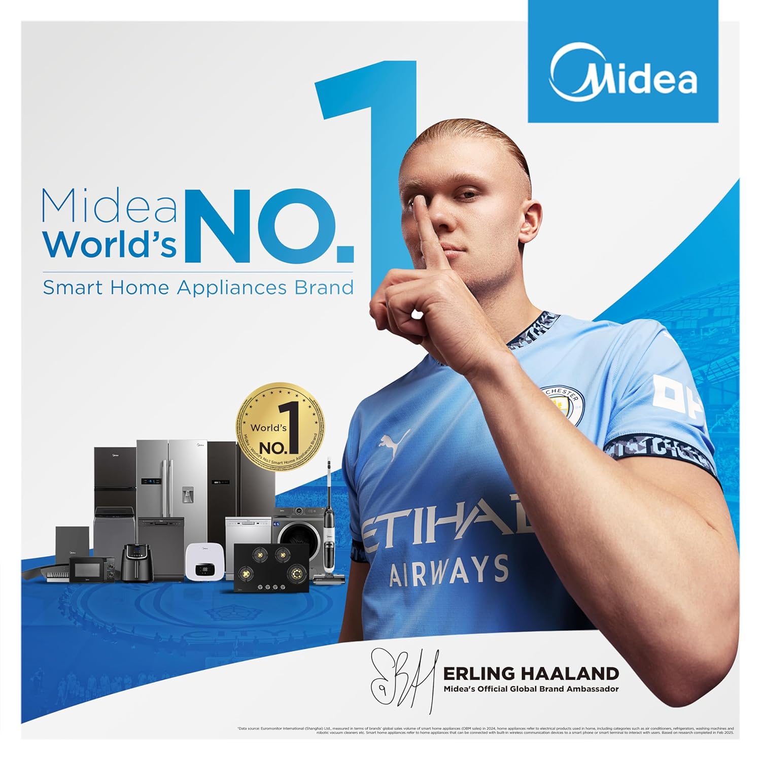 Midea 60V11 Kitchen Chimney with 1250 m³/hr Strong Air Suction and Intelli Auto Clean - 60 CM