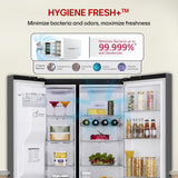 LG 630 L, 3 Star, Frost-Free, Double Door, Door Cooling+, Hygiene Fresh+, Smart Inverter, Wi-Fi Convertible Side By Side Refrigerator with AI ThinQ (GL-L257CMC3, Matt Black, Ice & Water Dispenser)