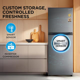 Midea 253 L,2 Star Frost Free Double Door Refrigerator with real Inverter Compressor, Deo Fresh TechnologyEnergy Efficient, Stabilizer Free Operation,Adjustable Shelves (MDRT350FGI50, Crystal Silver)