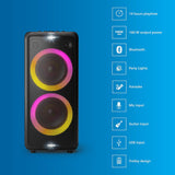 PHILIPS Party Speaker TAX5206, 160W Output, 14 hrs Playtime, 2X 8 Woofer & 2 x 2.5 Tweeter, Guitar & Mic Input, Party Lights, Trolley with Wheels (Black),with Additional Mic