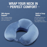 Livpure Travel Neck Pillow | 12x12 inches | Memory Foam Fill| Portable, Durable & Breathable | Standard Size 12inch x 12inch LSHB2B-NECKPILLOW_BLU_MASK