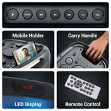 ZEBRONICS 120 Watts Party Speaker with 2 Wireless Mic, 7 hrs Playtime, Karaoke & Recording Function, TWS, Bluetooth, USB, AUX, mSD, RGB Modes (Thump 700)