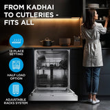 Midea 13 Place Settings Free Standing silver Dishwasher |FMDWPF1301F(SS)-WG|7 Wash Programs | LED Display | Power Wash | Wi-Fi Enabled with Midea SmartHome App | Self c