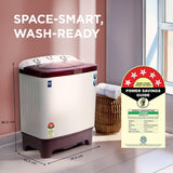 Midea 6.5 kg 5 Star Semi Automatic Top Load Washing Machine Maroon, Rust Proof Body (MWMSA065PPG(MW), Rat Away Feature)