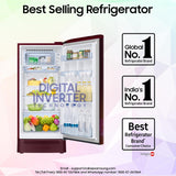 Samsung 215L 5 Star Inverter Direct-Cool Single Door Refrigerator Appliance (RR23C2H35RZ/HL,Midnight Blossom Red) Base Stand Drawer