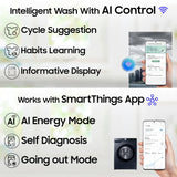 Samsung Smart Choice 9 kg, 5 Star, AI Control, AI Ecobubble, Super Speed, Wi-Fi, Hygiene Steam with Inbuilt Heater, Digital Inverter, Fully-Automatic Front Load Washing Machine (WW90DG6U24ASTL, NAVY)