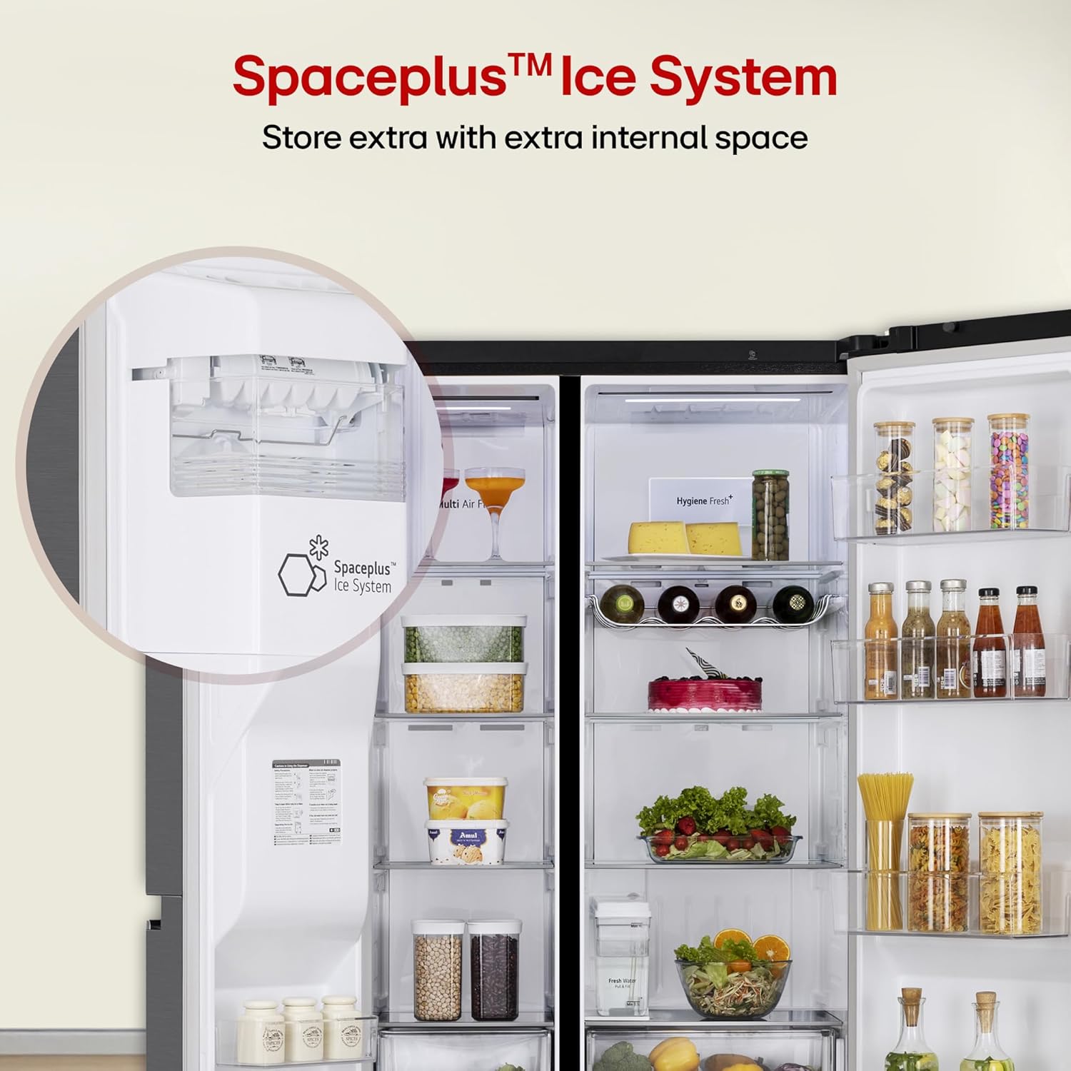 LG 630 L, 3 Star, Frost-Free, Double Door, Door Cooling+, Hygiene Fresh+, Smart Inverter, Wi-Fi Convertible Side By Side Refrigerator with AI ThinQ (GL-L257CMC3, Matt Black, Ice & Water Dispenser)