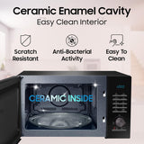 Samsung 28 L Slim Fry, Sensor Cook and Multi Spit Convection Microwave Oven (MC28A5145VR/TL, Black and Pattern, Ceramic Enamel Cavity