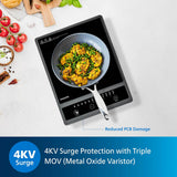 Philips HD4934/00 1300W Induction Cooktop with Triple MOV for 4kW surge protection with soft touch control