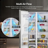 LG 630 L 3 Star Frost Free Smart Inverter Wi-Fi Double Door Side by Side Refrigerator (GL-L257CPZ3, Shiny Steel, Convertible, Door Cooling, Multi Air Flow | With Water & Ice Dispenser)