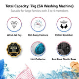 LG 7 Kg 5 Star Wind Jet Dry Semi-Automatic Top Loading Washing Machine (P7010NGAZ)