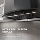 Midea 90 cm 1600 m3/hr BLDC, Filter-less, Wi-Fi enabled, intelli- Autoclean, 9 speed kitchen Chimney, Free Installation Kit (Megan Auto Clean), Black