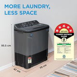 Midea 8 Kg 5 Star Air Jet Dry IPX4 Protection Semi Automatic Top-Load Washing Machine (MWMSA080SAPPG(KG)2024) Black Grey