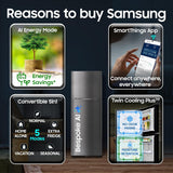 Samsung 350 L, 3 Star, Convertible 5-in-1, Digital Inverter, Frost Free Double Door, WiFi Bespoke AI Refrigerator (RT38HG5A23BXHL, Luxe Black, )