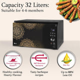 LG 32 L Scan to Cook Wi-Fi Enabled Charcoal Convection Healthy Microwave Oven (MJEN326UIW, Black)
