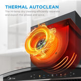 Midea 90 cm 1600 m3/hr BLDC, Filter-less, Wi-Fi enabled, intelli- Autoclean, 9 speed kitchen Chimney, Free Installation Kit (Megan Auto Clean), Black