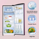 Samsung 183 L, 4 Star, Digital Inverter, Direct-Cool Single Door Refrigerator (RR20C1724CR/HL, Red, Camellia Purple, 2024 Model)
