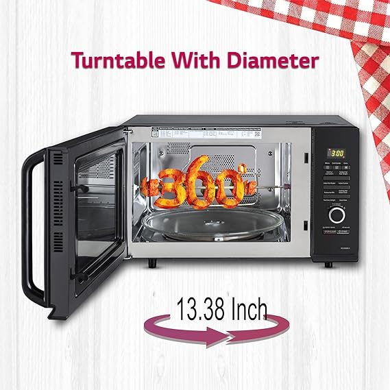 LG 32 L Convection Healthy Microwave Oven (MC3286BLU, Black, Diet Fry & Motorized Rotisserie) - 2023 Model