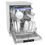 Faber 14 Place Settings Free Standing Dishwasher,8 Wash Programs, LED Display, Adjustable Racks, 3D Wash for Tough Stains, FFSD 8PR 14S, Silver