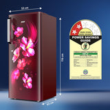 Acer 190L 2 Star Direct-Cool Single Door Refrigerator (AiSense, AR190AD2FWTD, WINE FLOWER TIANA)