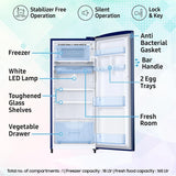 Samsung 183 L, 3 Star, Digital Inverter, Direct-Cool Single Door Refrigerator (RR20H2723CU/NL, Camellia Blue, Single Touch Defrost, )