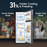 Samsung 256 L, 3 Star, Bespoke AI, Convertible, Digital Inverter Frost Free Double Door Refrigerator (RT80H30U3THL, Silver, Refined Inox, 2026 Model)