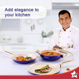 Wonderchef Bellagio Ceramic Blue 4 Pcs Cookware Set