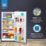 Voltas Beko, A Tata Product 183 L, 2-Star Single Door Direct Cool Refrigerator with Fresh Box Technology (RDC215C / 2S0XER0M0000GO, Hairline Blue)
