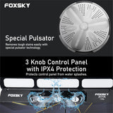 Foxsky 7.0 kg 5 Star Semi-Automatic Top Loading Washing Machine Appliance (2024 Model, Powerful Motor, Effective Wash Pulsator, 1370 RPM & Castors)(Aqua Wash 7.0KG)