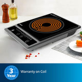 Philips HD4934/00 1300W Induction Cooktop with Triple MOV for 4kW surge protection with soft touch control