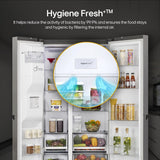 LG 630 L 3 Star Frost Free Smart Inverter Wi-Fi Double Door Side by Side Refrigerator (GL-L257CPZ3, Shiny Steel, Convertible, Door Cooling, Multi Air Flow | With Water & Ice Dispenser)