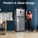 Samsung 301 L, 2 Star, Convertible 5-in-1 Digital Inverter with Display Frost Free Double Door Refrigerator (RT31H4522S9/HL, Silver, Refined Inox, 2026 Model)
