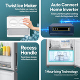 Haier 325 L 3 Star Frost Free Bottom Mount Double Door Refrigerator|Convertible 14-in-1|Jhukna Mat-Bottom Freezer (HEB-333DS-P, Dazzle Steel)