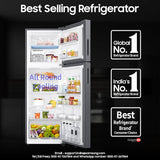 Samsung 256 L, 3 Star, Convertible, Digital Inverter Frost Free Double Door Refrigerator (RT40H30U3THL, Silver, Refined Inox, )