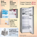 LG 251 L, 1 Star, Frost-Free Smart Inverter Double Door Refrigerator with Smart Mode (GLT2516WWPZ, Shiny Steel, Multi Air Flow Cooling with Max Fresh Zone, 2026 Model)