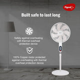 Pigeon Electric Fan Controller Fantastic Pedestal Fan For Home and Office | High Speed Airflow | 7 Blades | 3 Speed Modes | White