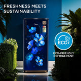 Midea 215 L 3 Star Direct Cool Refrigerator (MRD215D3HPDB, Blue, Big Flower, 2025 Model)
