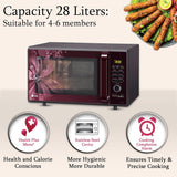 LG 28 L Convection Microwave Oven (MC2886BRUM, Black, Auto Cook Menu, Stainless steel cavity, Pasteurized Milk, 360° Motorised Rotisserie for Bar-be-queing, Indian Cuisine, Tandoor Se & Diet Fry)