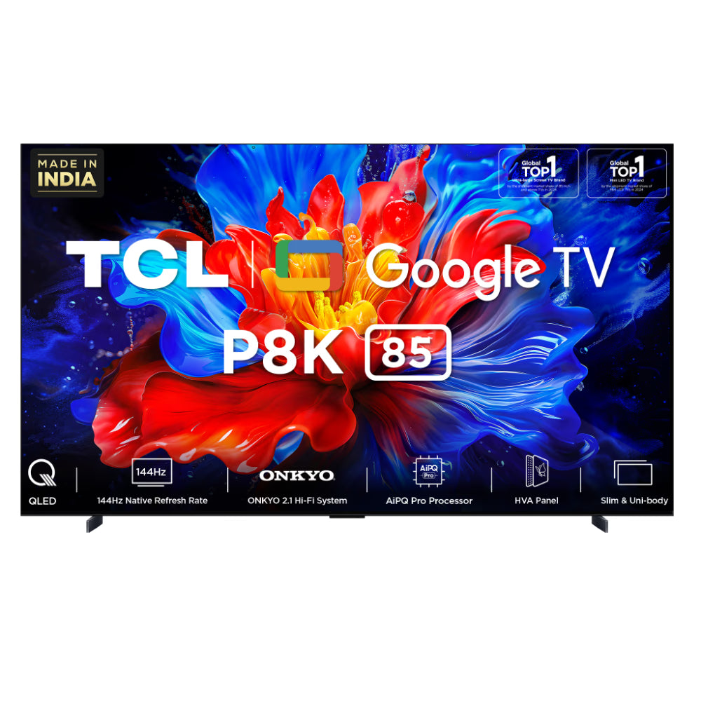 TCL 215 cm (85 inch) QLED Google TV, 85P8K, Black