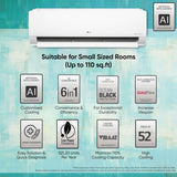 LG 1 Ton 4 Star DUAL Inverter Split AC TS-Q13JNYE, White)