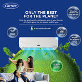 Carrier 1 Ton 3 Star AI Flexicool Inverter Split AC (Copper, Convertible 4-in-1 Cooling,Dual Filtration with HD & PM 2.5 Filter, Auto Cleanser, 2023 Model,ESTER Exi - CAI12ER3R33F0,White)