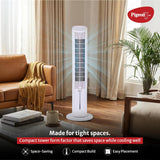 Pigeon High Performance Tower Fan with Digital Control, mutiple speed settings, timer Function, Low Power Consumption and Lightweight Portable Body, White PGPDTFD7501