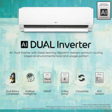 LG 1 Ton 4 Star DUAL Inverter Split AC TS-Q13JNYE, White)