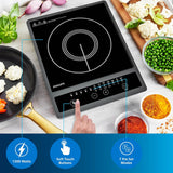 Philips HD4934/00 1300W Induction Cooktop with Triple MOV for 4kW surge protection with soft touch control