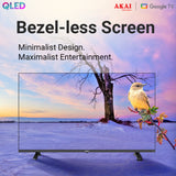 AKAI 127 cm (50 Inch) Bezel-Less 4K UHD Smart QLED Google TV, AL50GQU-SFWS Seal Packed Brand New with 1+1 year warranty