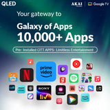 AKAI 140 cm (55 Inch) Bezel-Less 4K UHD Smart QLED Google TV, AL55GQU-SFWS Seal Packed Brand New with 1+1 year warranty