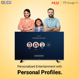 AKAI 140 cm (55 Inch) Bezel-Less 4K UHD Smart QLED Google TV, AL55GQU-SFWS Seal Packed Brand New with 1+1 year warranty