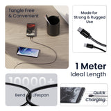 Ambrane Micro USB Cable 1M ACM-R1A2 Blk