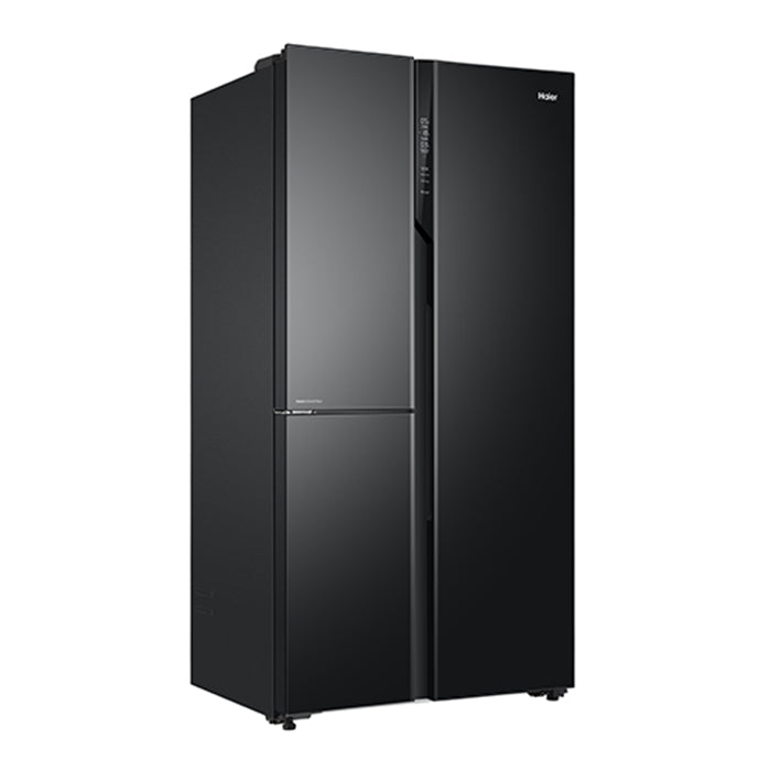 Haier SmartChoice 598L 3 Star 3-Door Side by Side Frost Free Refrigerator(HRT-683GK, Graphite Black)